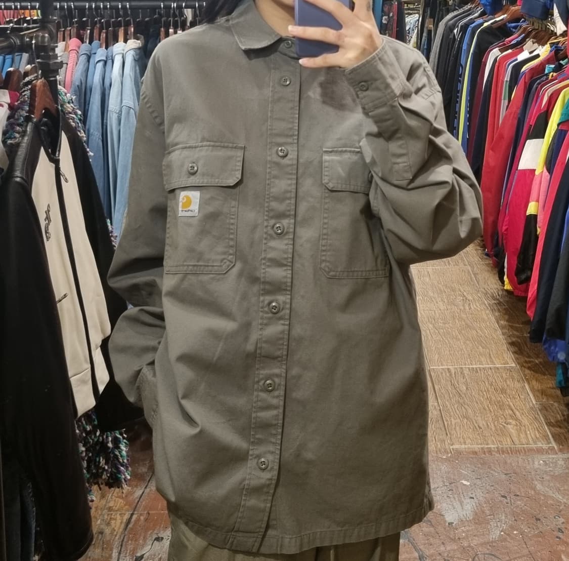 [Hi] 칼하트 긴팔셔츠 카키 상품이미지3