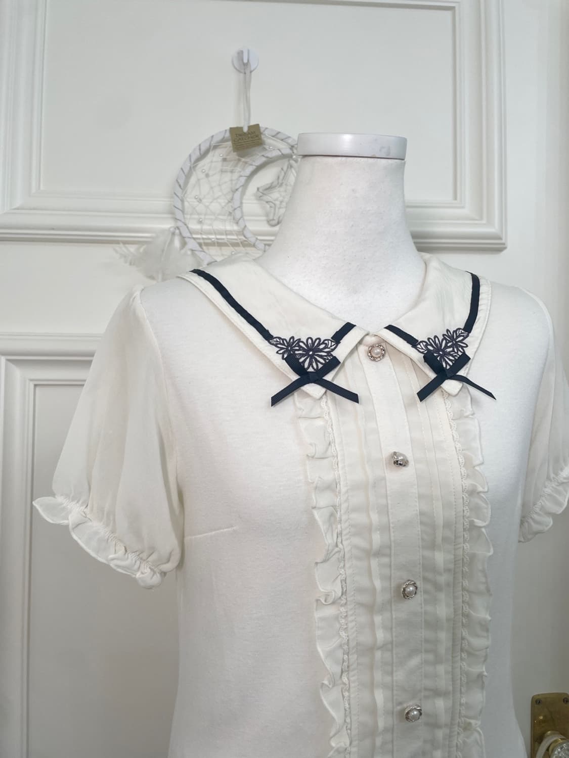 AXES FEMME bow ruffle point half top 상품이미지6