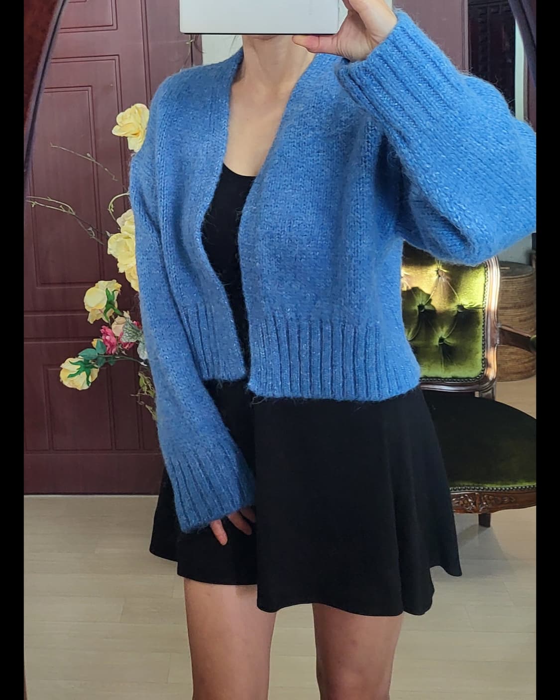 새상 자라 오버핏 크롭 가디건 스웨터 상품이미지1