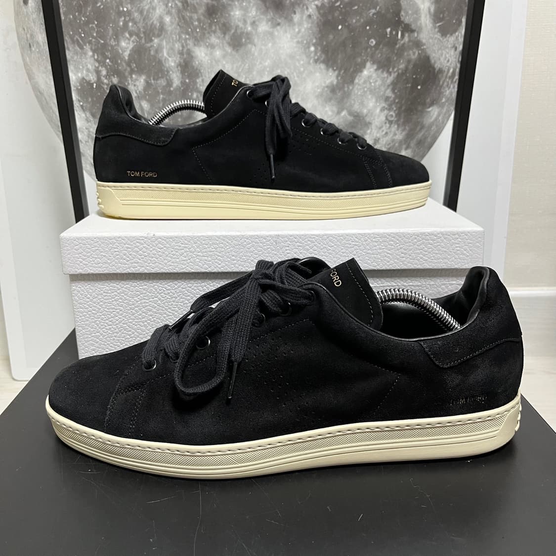 정품 11) 톰포드 워윅 블랙 스웨이드 스니커즈 상품이미지1