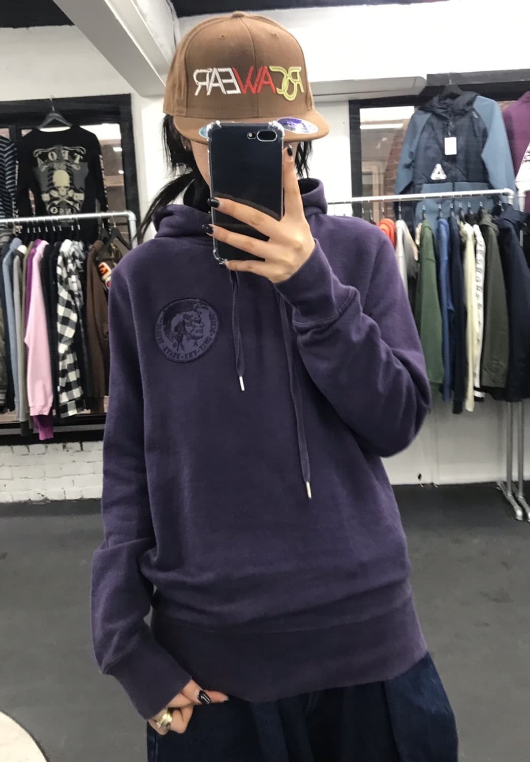 디젤 인디언 퍼플 후드티 상품이미지1