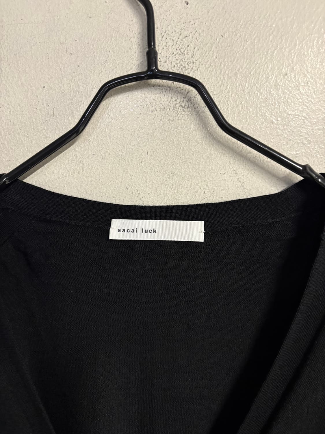 SACAI LUCK silk trim wool cardigan black 상품이미지8