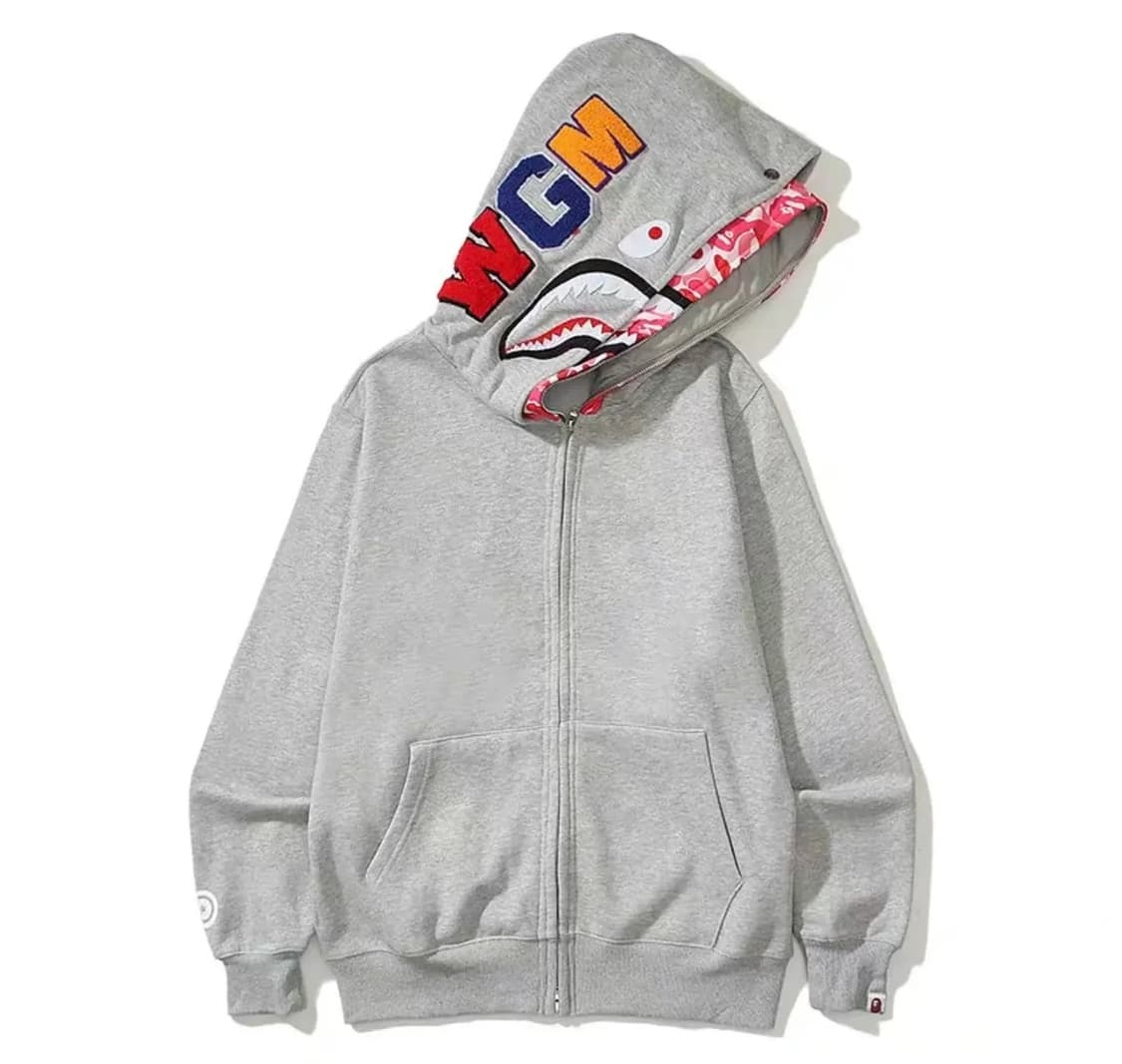 베이프 더블샤크후드 그레이 핑크 xl 새상품 상품이미지1