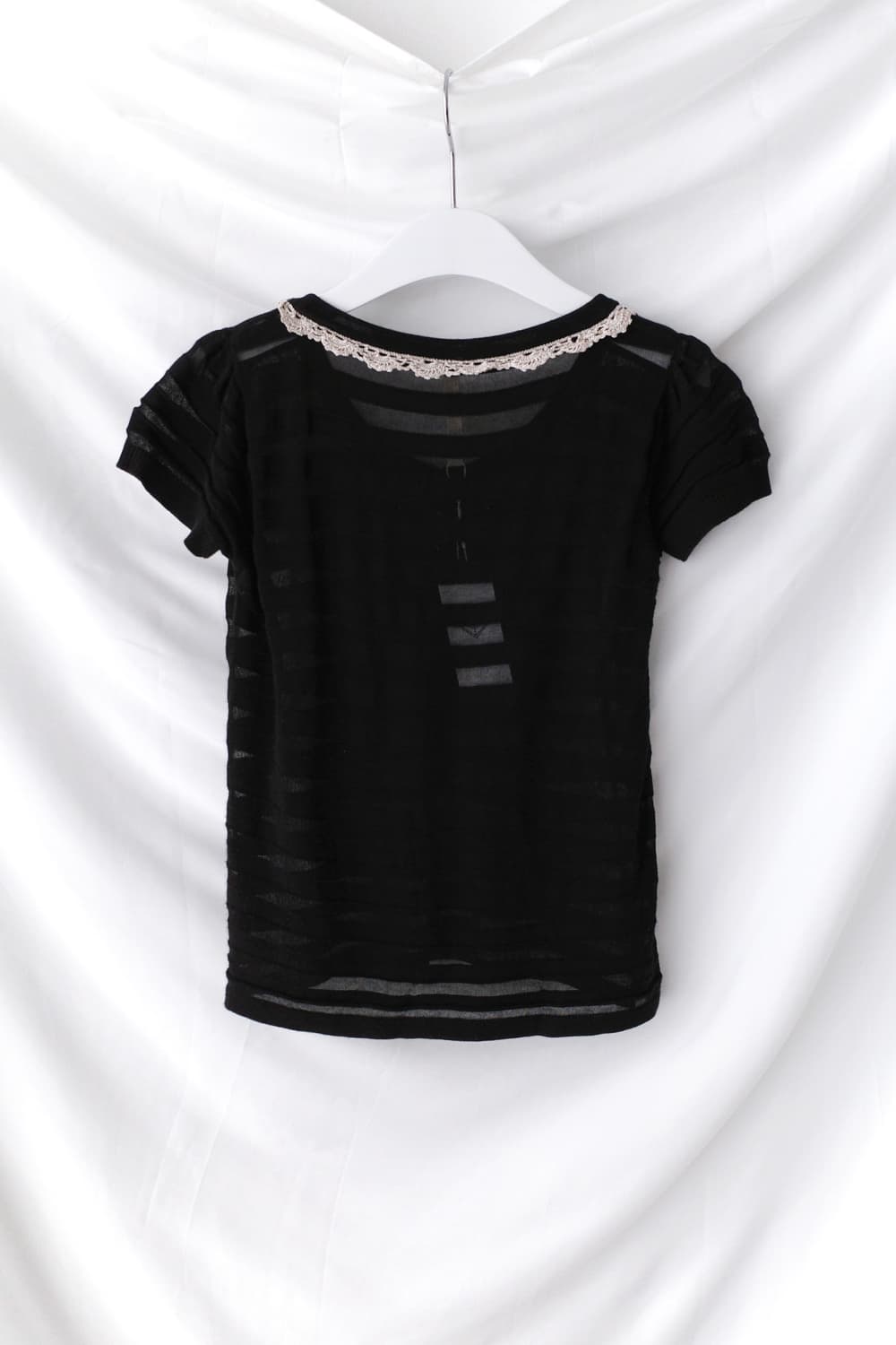 stripe see-through lace half T  상품이미지3