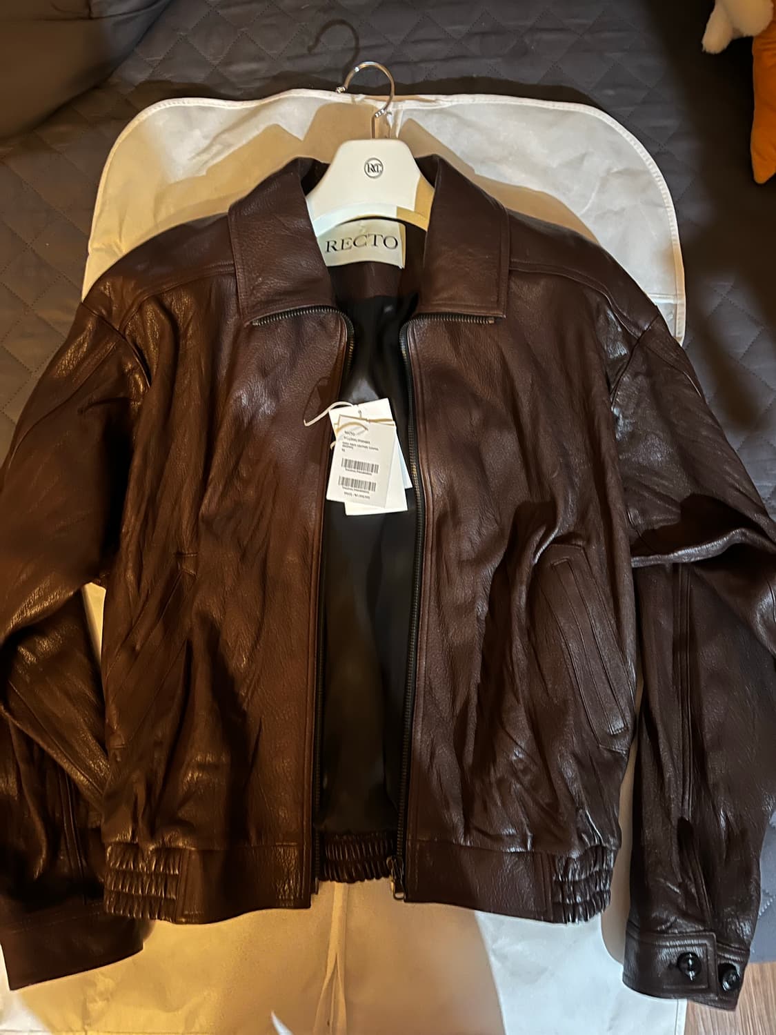 렉토 하이넥 레더 자켓 상품이미지1