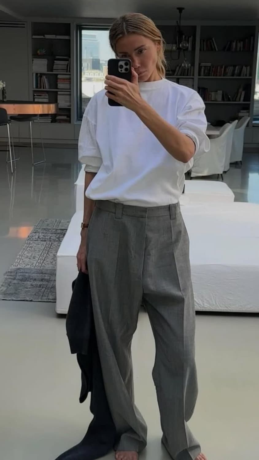 ➕(새상품) 마뗑킴 킴마틴 그레이 와이드팬츠 상품이미지1