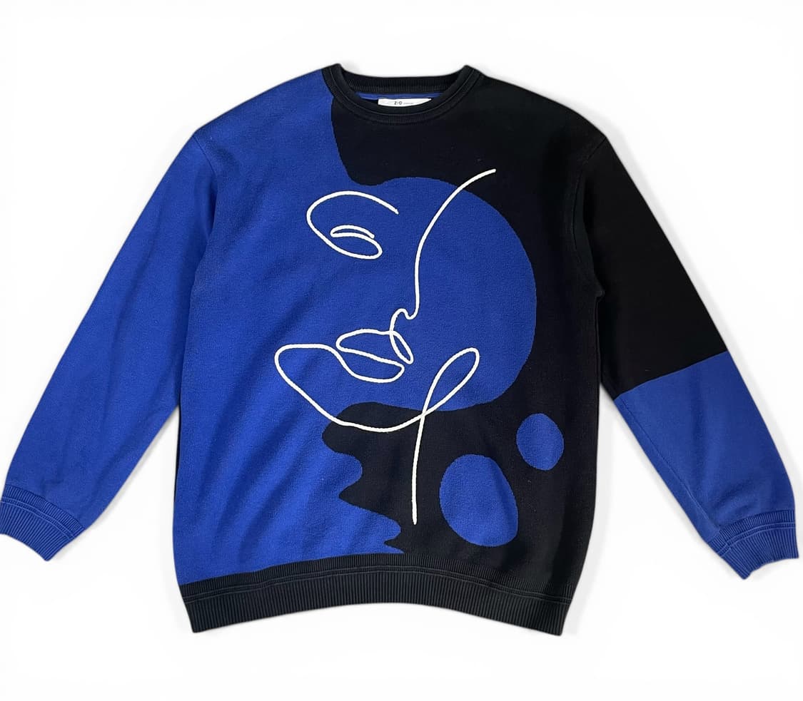 지오송지오 페이스 드로잉 니트 맨투맨 105 상품이미지1