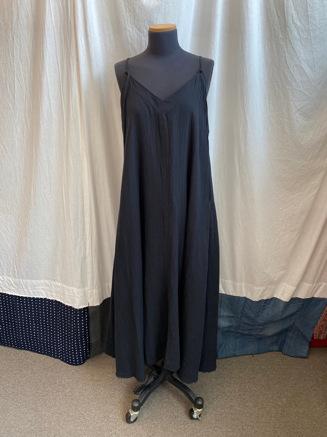 코튼 블랙 롱원피스(F) 상품이미지1