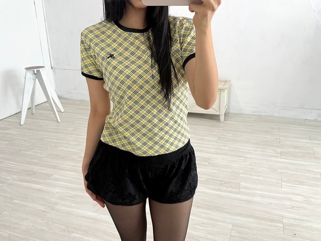 Burberry Lemon Check Ringer Half Top  상품이미지3