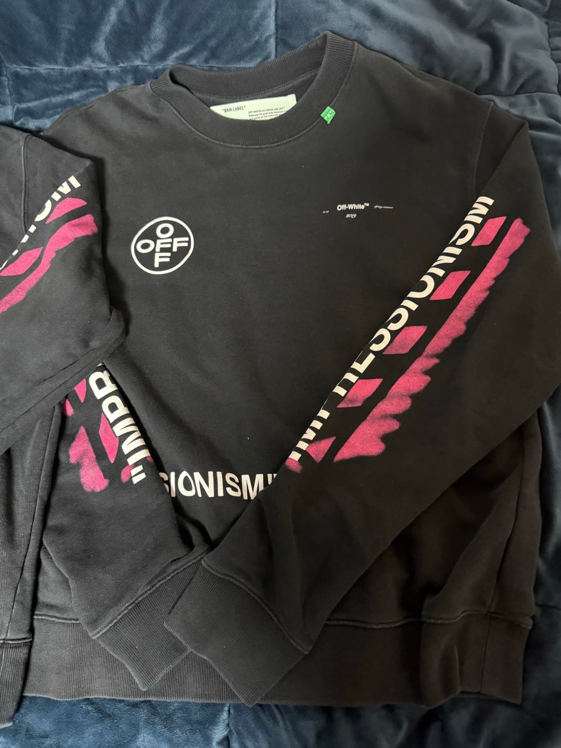 (XL) 오프화이트 스탠실 애로우 맨투맨 후드티 팝니다 상품이미지1