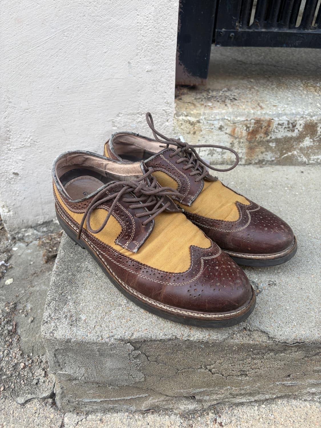 G.H.Bass 투톤 윙팁 캔버스 레더 더비슈즈 270 상품이미지1