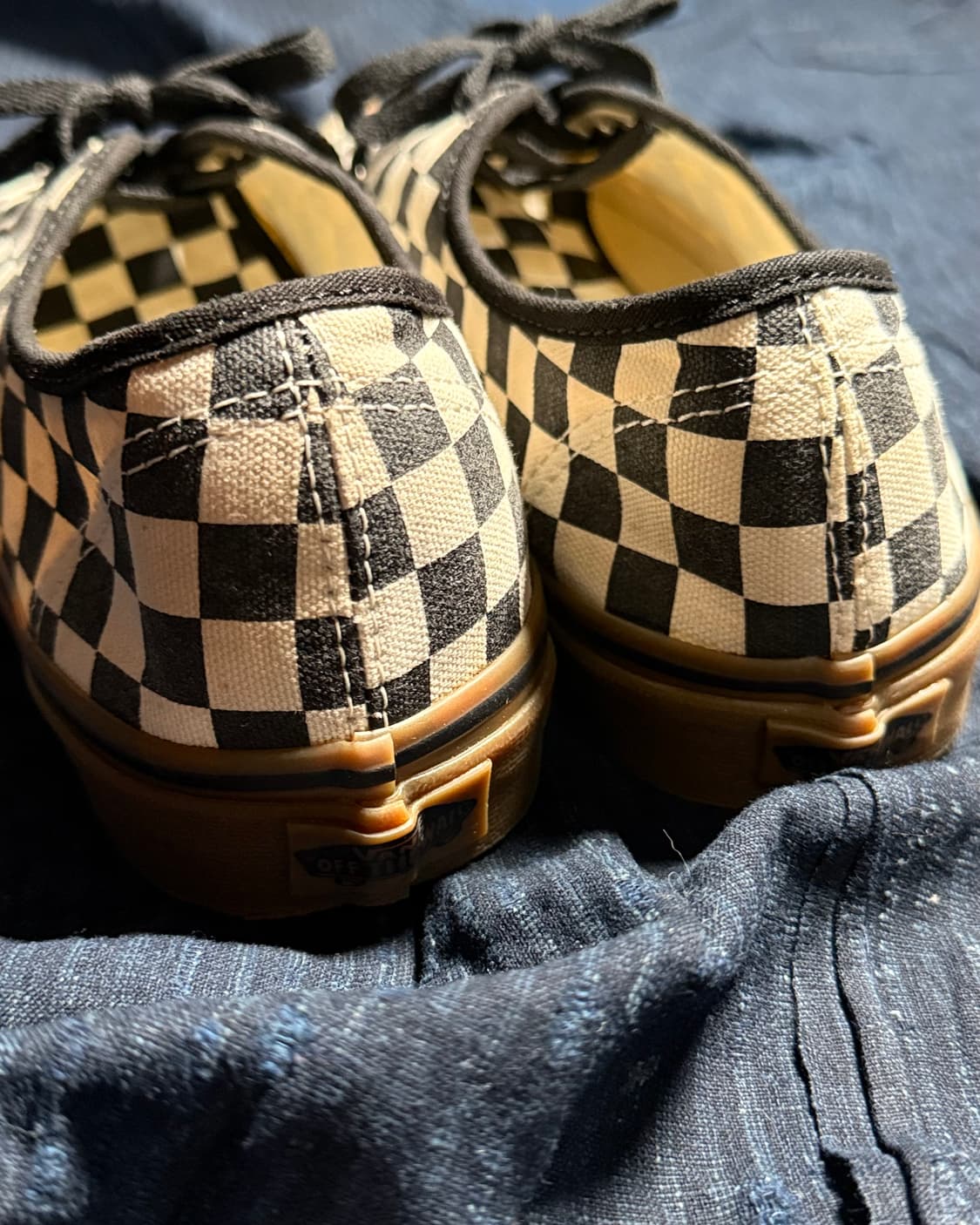 반스 어센틱 체커보드 블랙 화이트 US8.5 상품이미지6