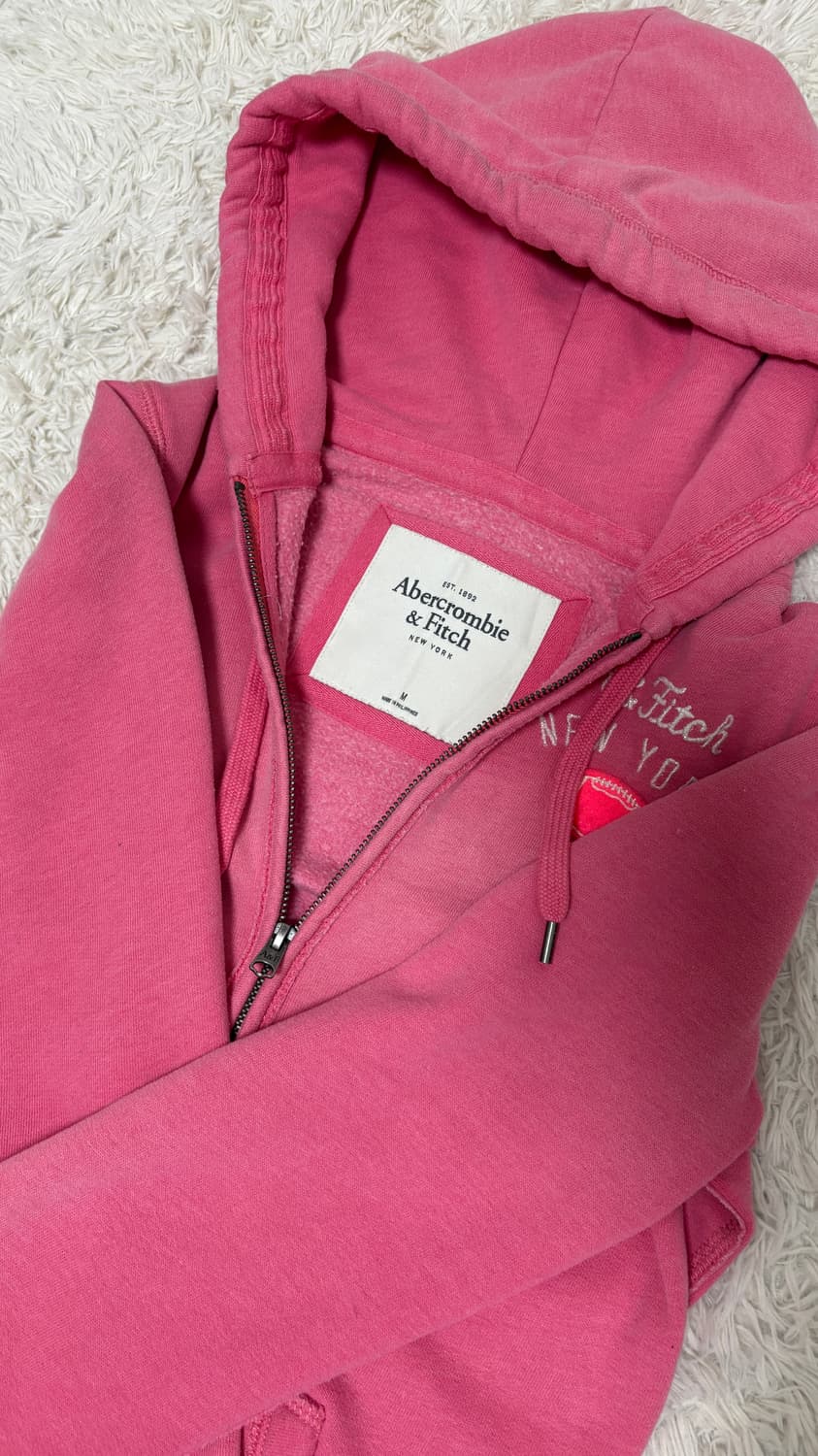 아베크롬비 후드집업 핑크 M 상품이미지1