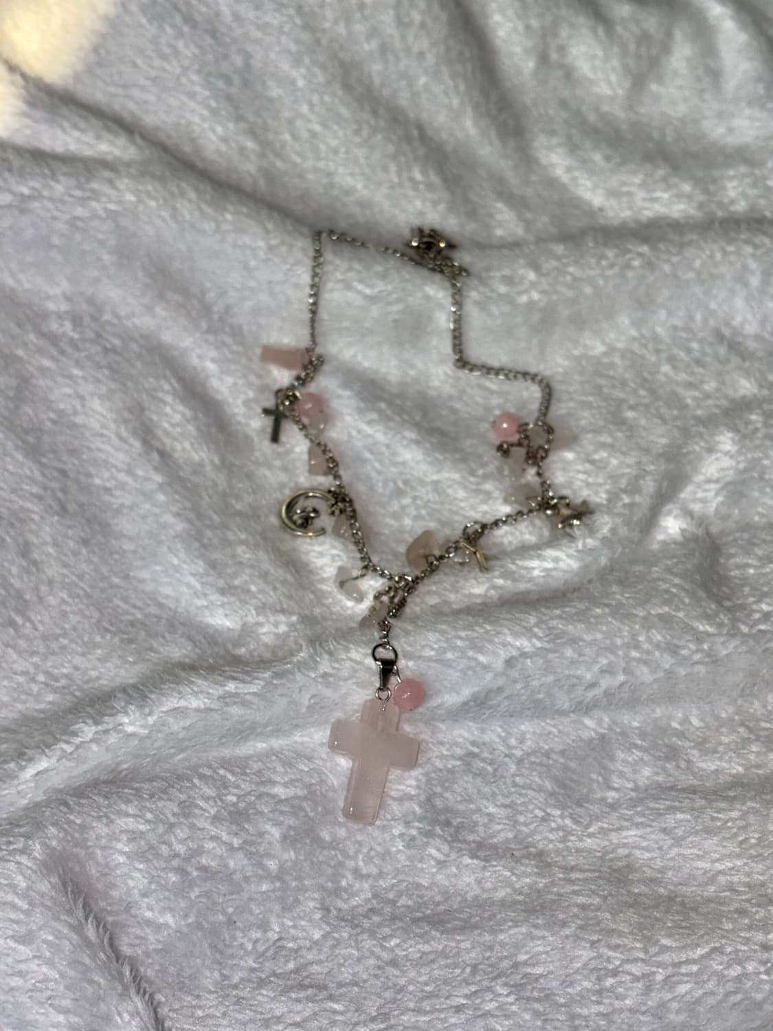 장미석 십자가 Y자 목걸이 상품이미지2