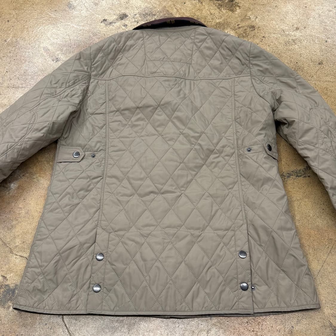 [정품/95] 헨리코튼 퀼팅 자켓 브라운 코듀로이 카라 b19 상품이미지4