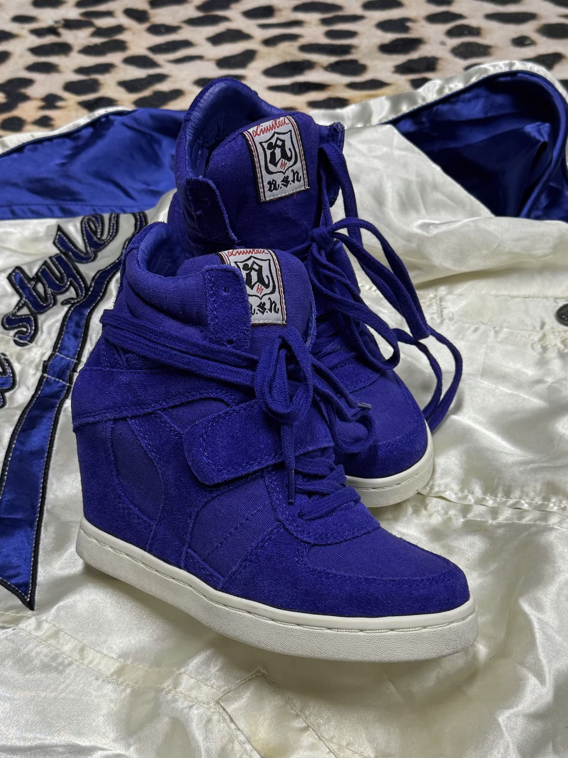 ASH 보위 웨지힐 하이탑 스니커즈 블루 상품이미지1