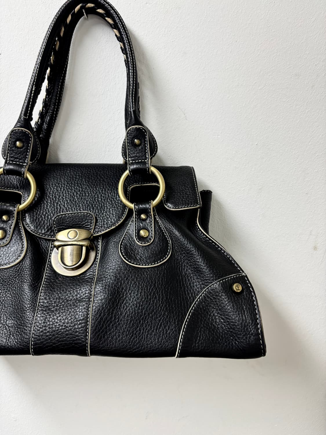 “Vintage” Y2K Mood Black Leather Bag 상품이미지5