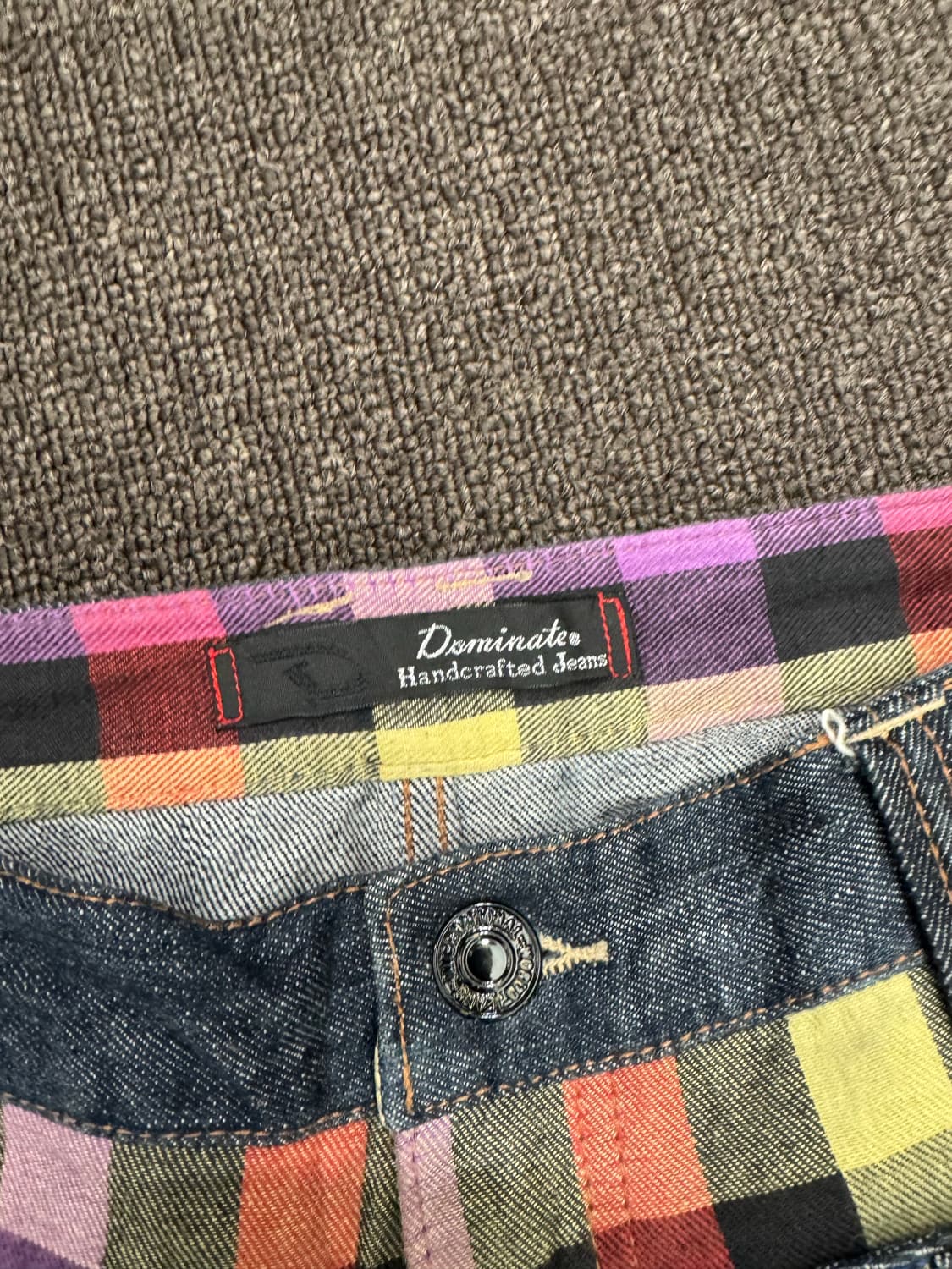 XL)Dominate 빈티지 레이어드 체크패턴 데님팬츠 상품이미지5