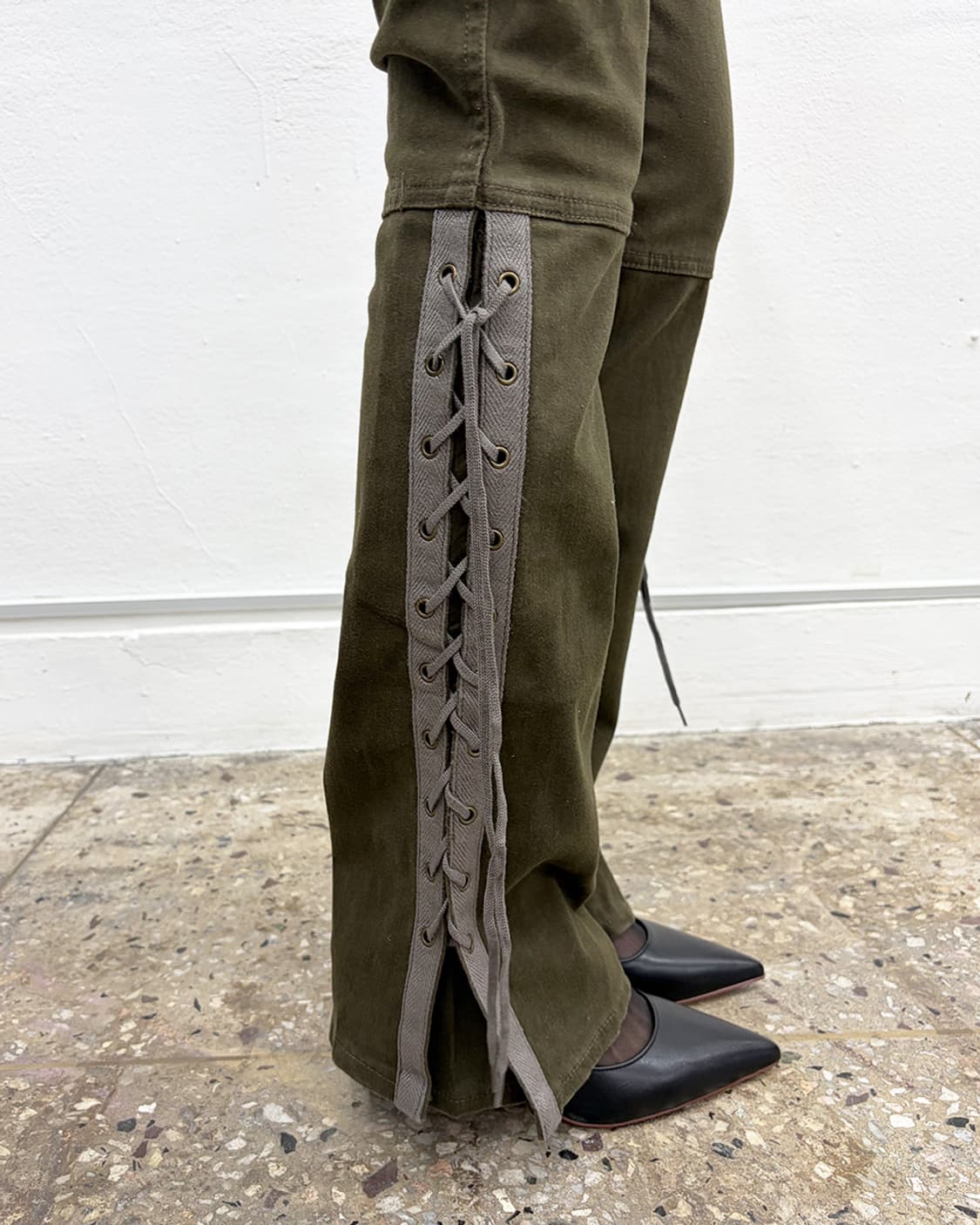 빈티지 레이스업 플레어 팬츠 상품이미지4