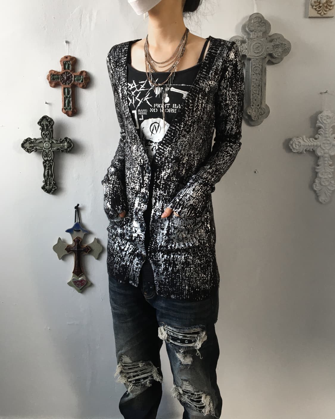 Moussy knit cardigan 상품이미지1