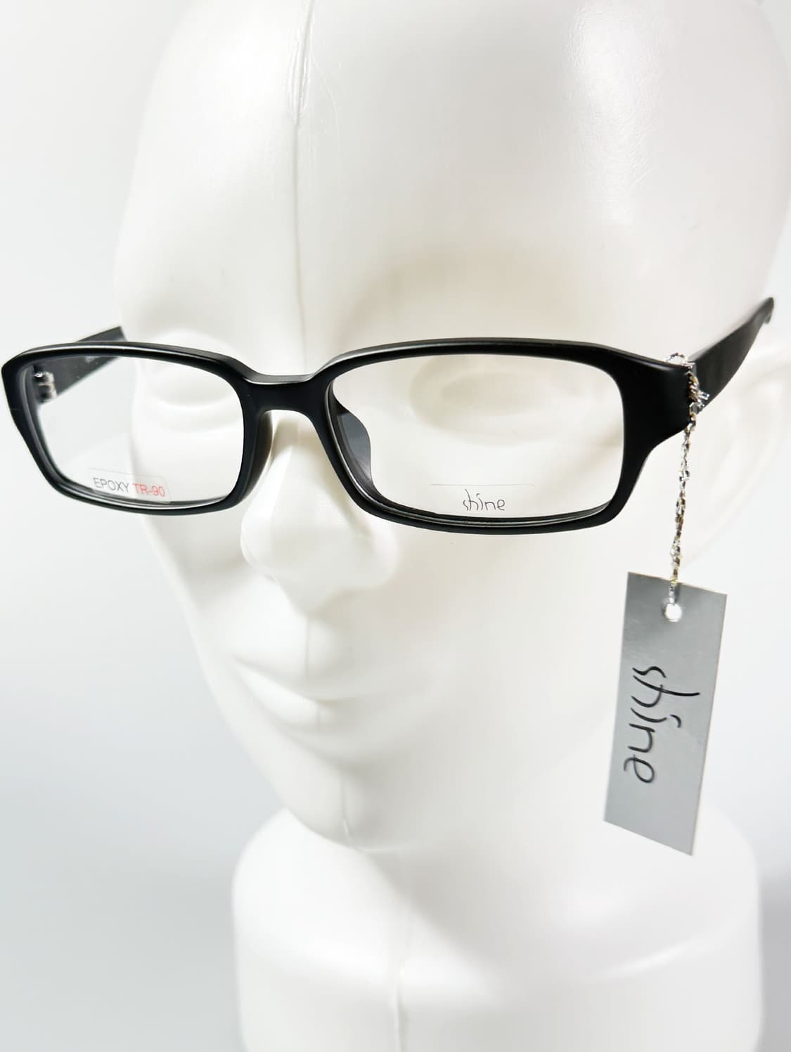 SHINE 맷블랙 뿔테 스퀘어 프레임 빈티지 안경 상품이미지9