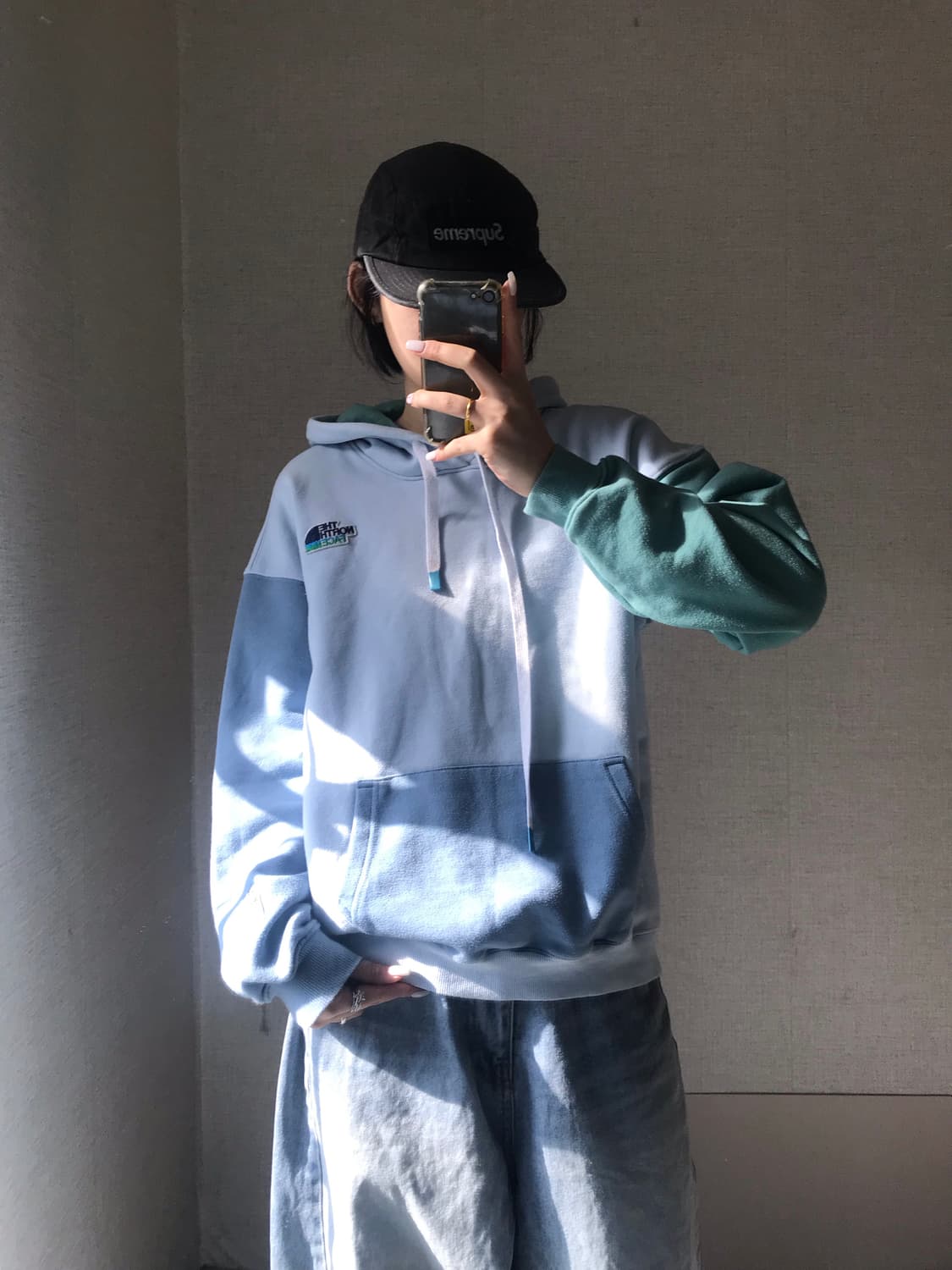 노페 연하늘 나그랑 후드티 상품이미지4