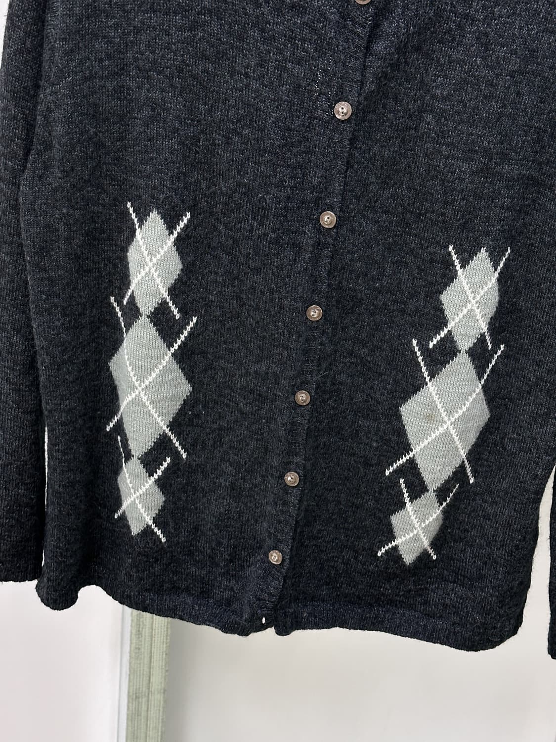 charcoal argyle wool cardigan 상품이미지4