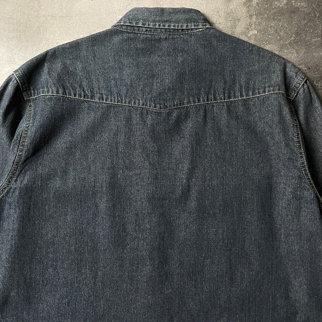 UNKNOWN 빈티지 인디고 스냅버튼 데님 코튼 셔츠 A00518 상품이미지7