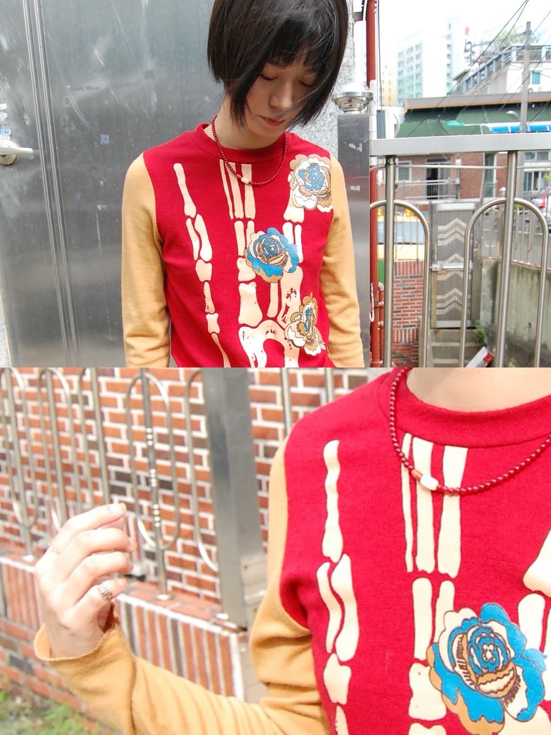 Taffeta bone flower top 상품이미지1