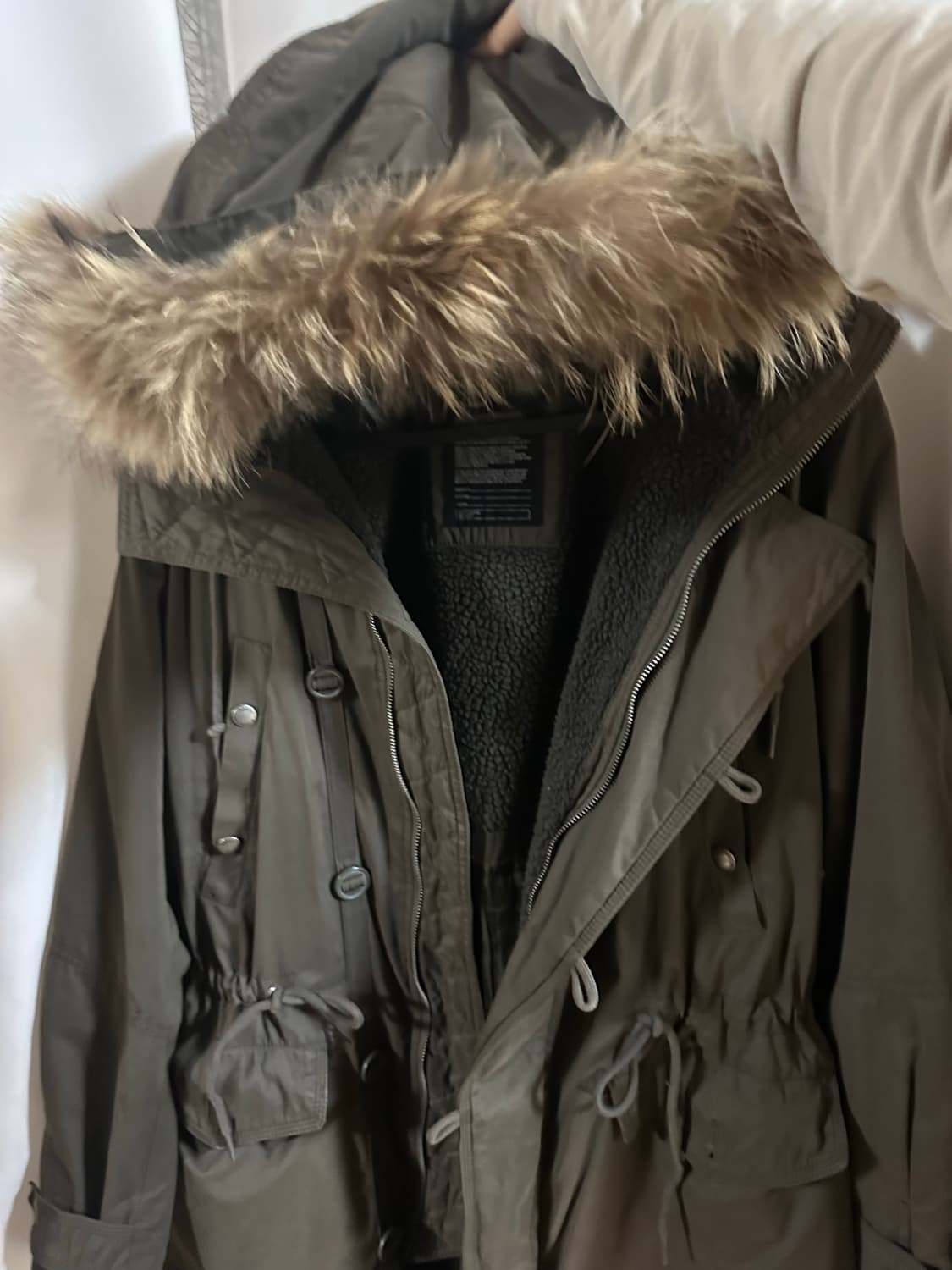 빈티지 퍼 야상 롱 자켓 y2k 모리 상품이미지1