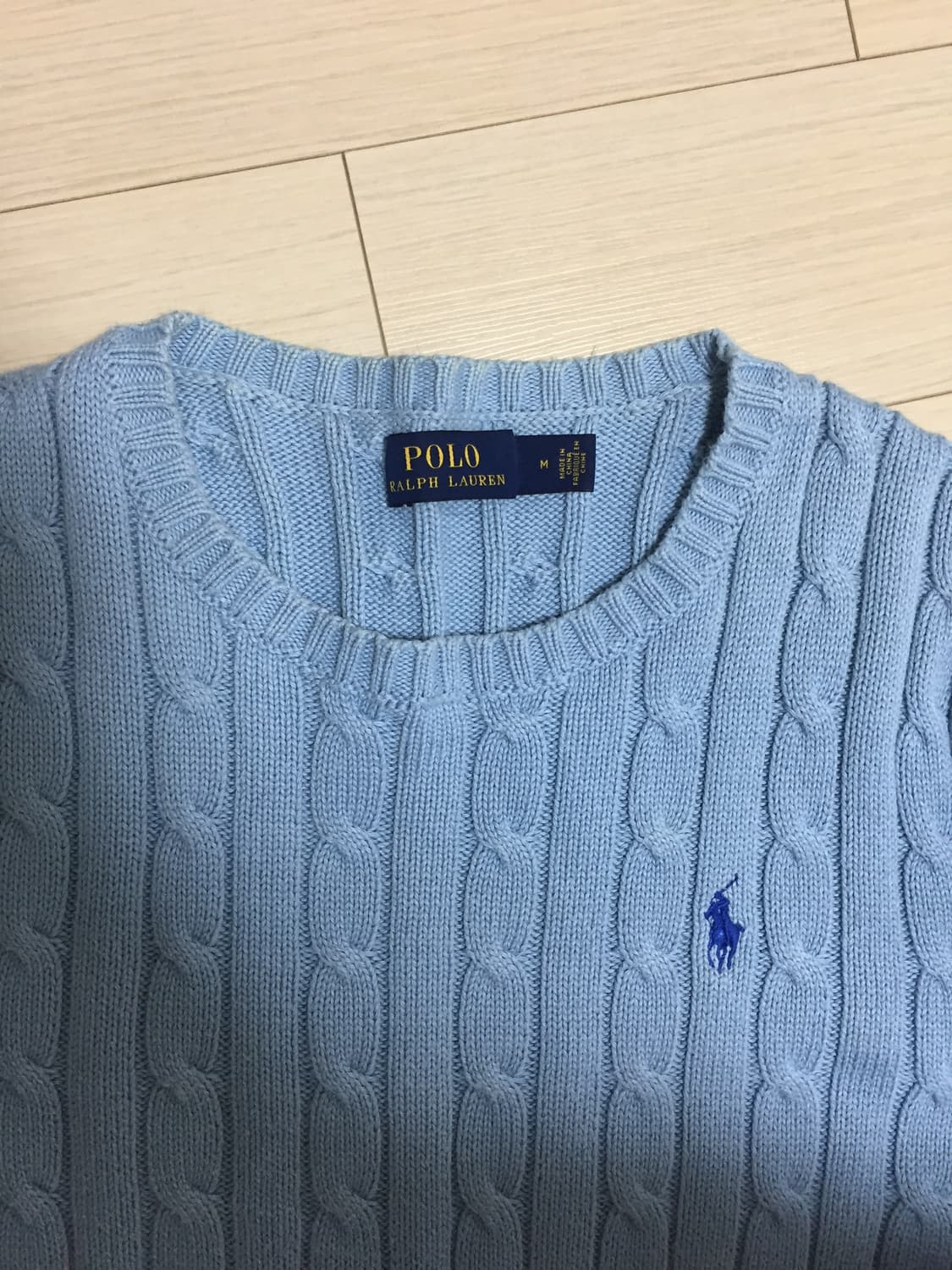 폴로 랄프로렌 스카이 꽈배기 라운드 니트 상품이미지3