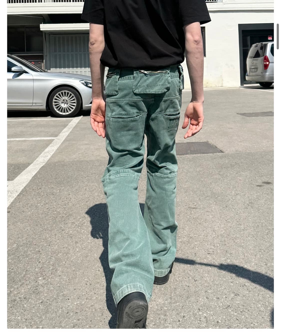 (L) 플라스틱 프로덕트 MPa 백 팬츠 에메랄드 (BAG PANTS) 상품이미지2