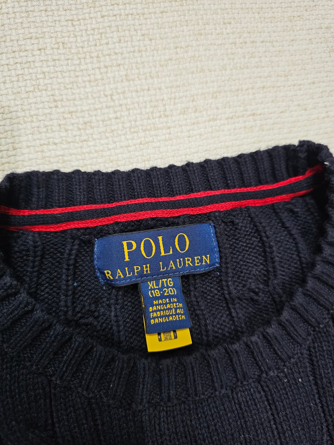 [XL(18-20)] 폴로 랄프로렌 스카이블루 코튼 크루넥 니트 상품이미지4
