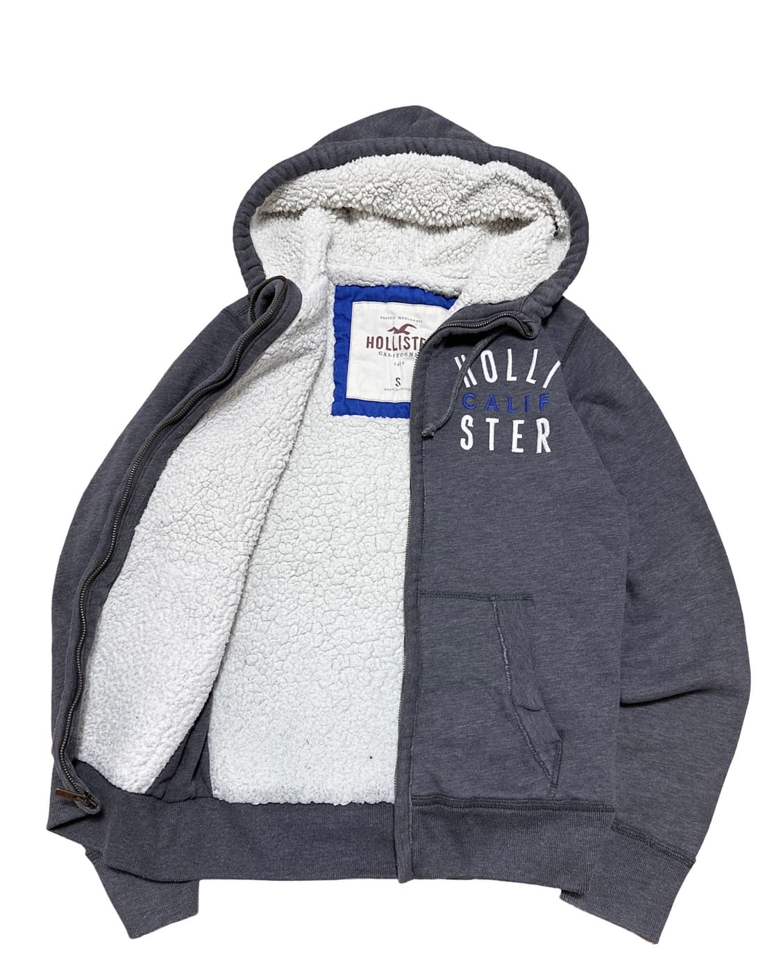 홀리스터 안감 양털 회색 후드집업 상품이미지2