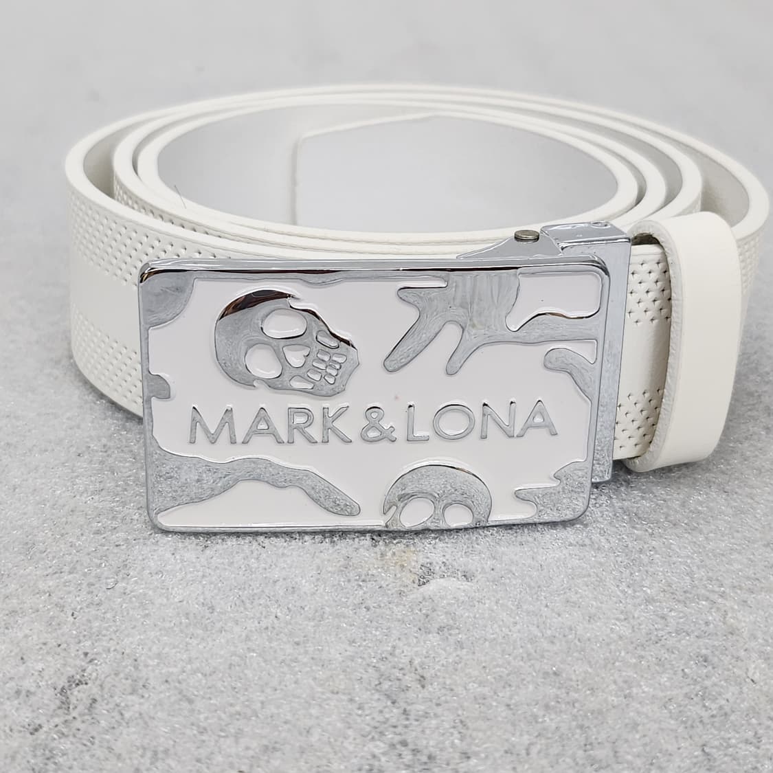 마크앤로나 가죽벨트 화이트 총길이 112cm 상품이미지2