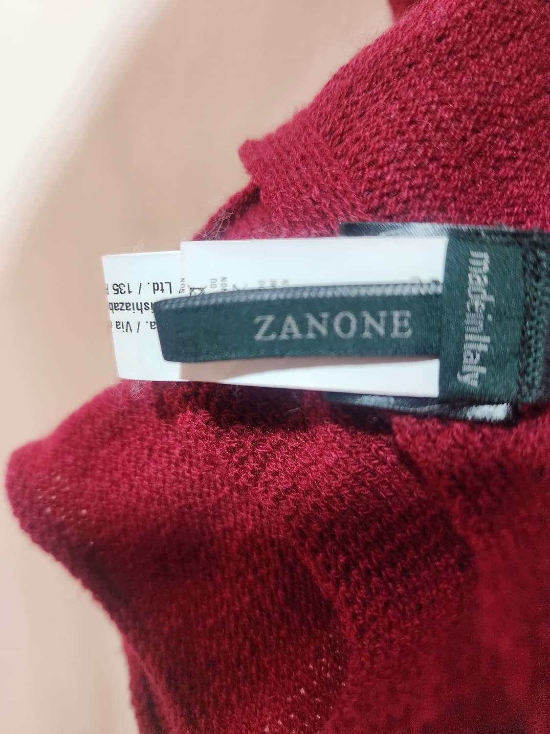 ZANONE 자노네 ALl 캐시미어 롱 머플러 버건디 공용 상품이미지2