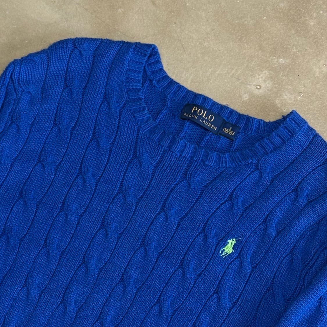 S 폴로랄프로렌 블루 코튼 케이블 니트 상품이미지1