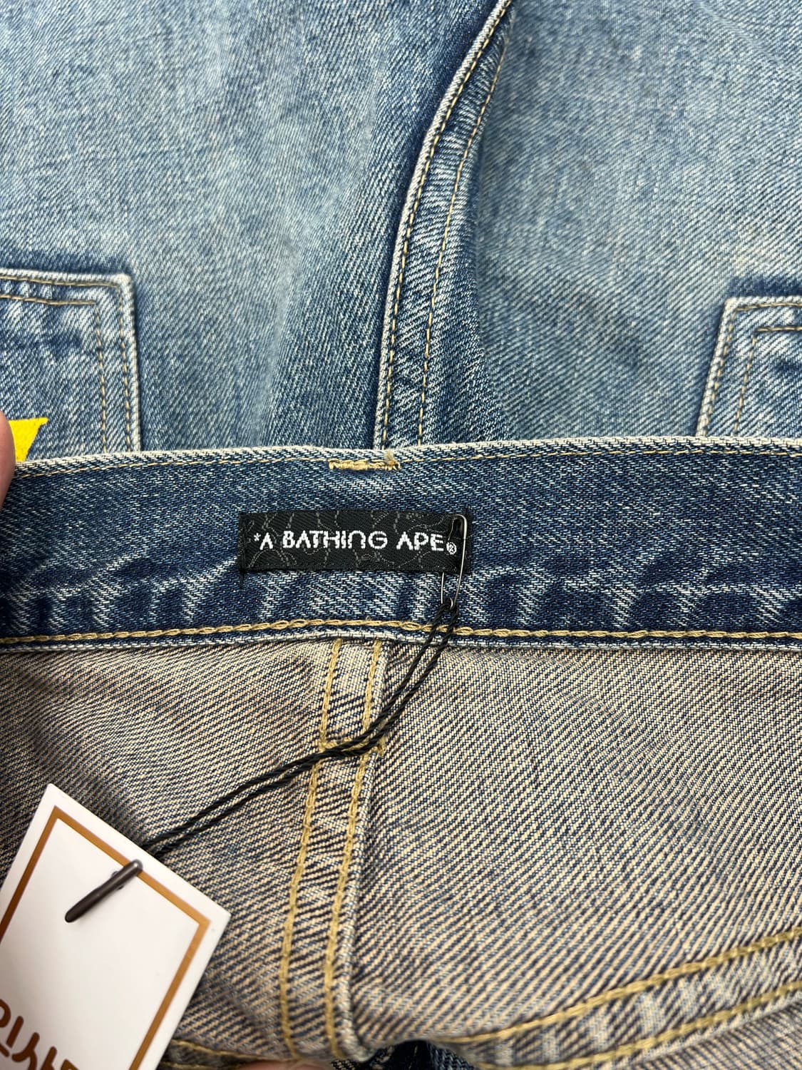 베이프 og 로고 데님숏츠 상품이미지3