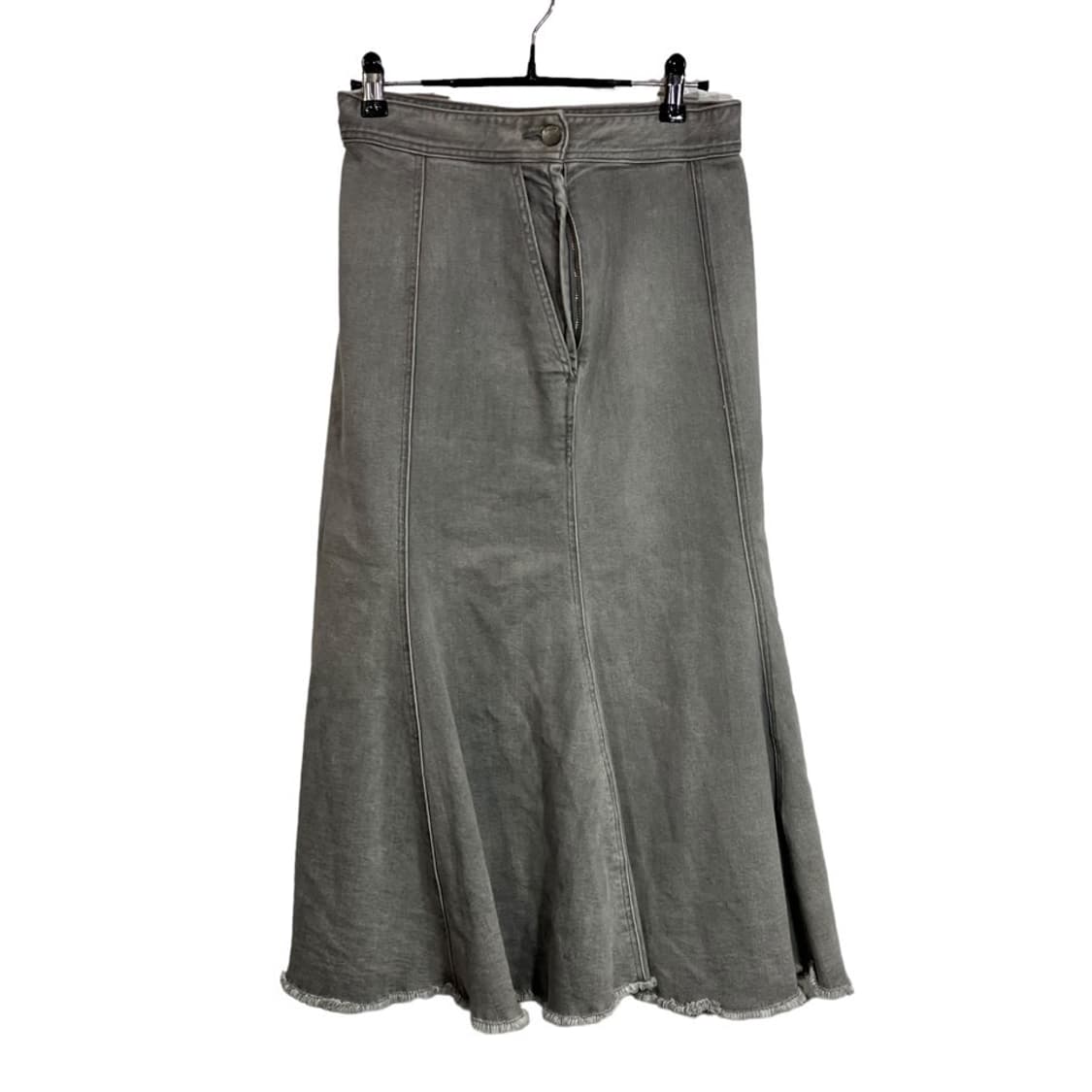 펑크 흑청 데님 롱스커트 상품이미지2