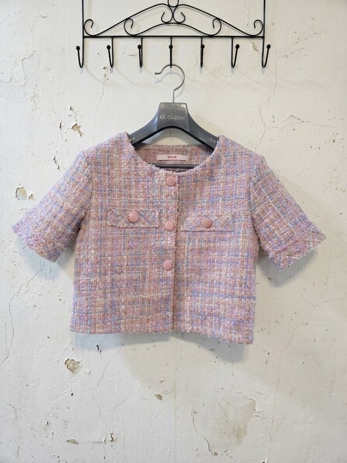 SOUP 트위드 반팔 핑크 자켓 66 상품이미지1