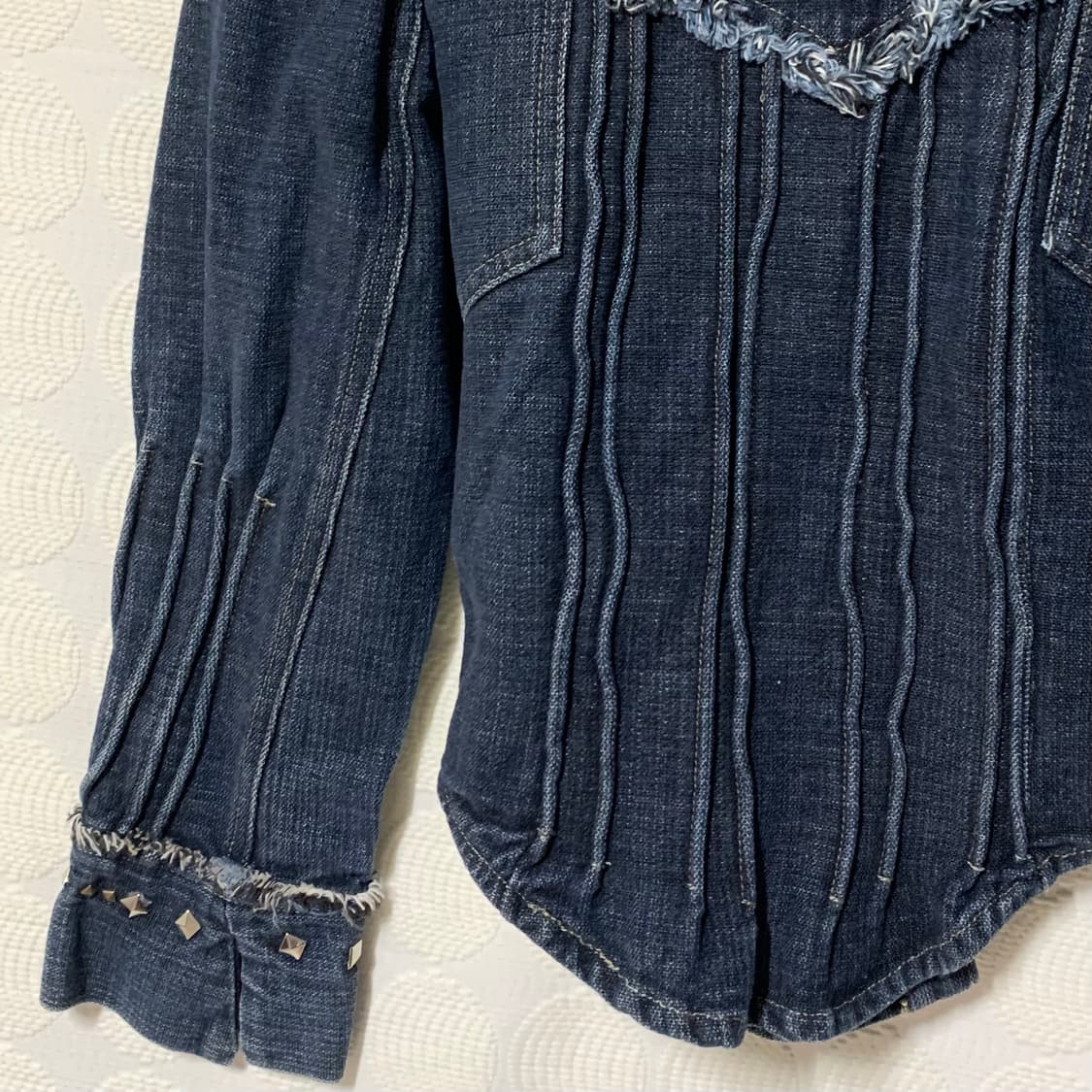 저스트 카발리 데님 스터드 7부 소매 재킷 상품이미지9