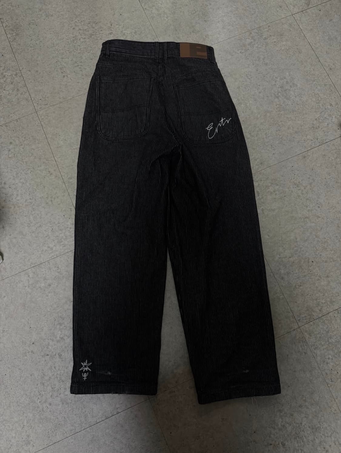 Ertr Stripe Denim Pants Black (s) 상품이미지2