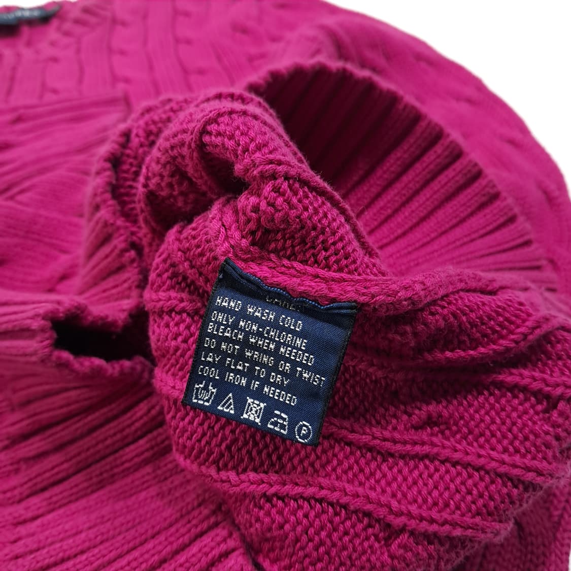 CL412 S 폴로 90s 코튼 케이블 마젠타 니트 스웨터 상품이미지5
