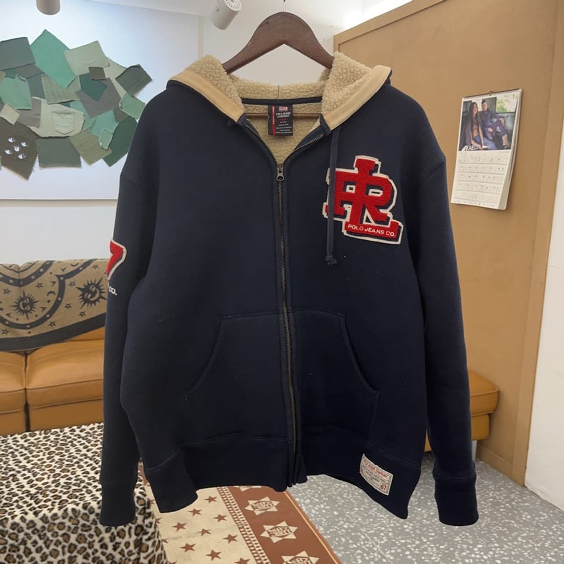 폴로 랄프로렌 올드스쿨 레트로 자수 양털 후드집업 M C09675 상품이미지3