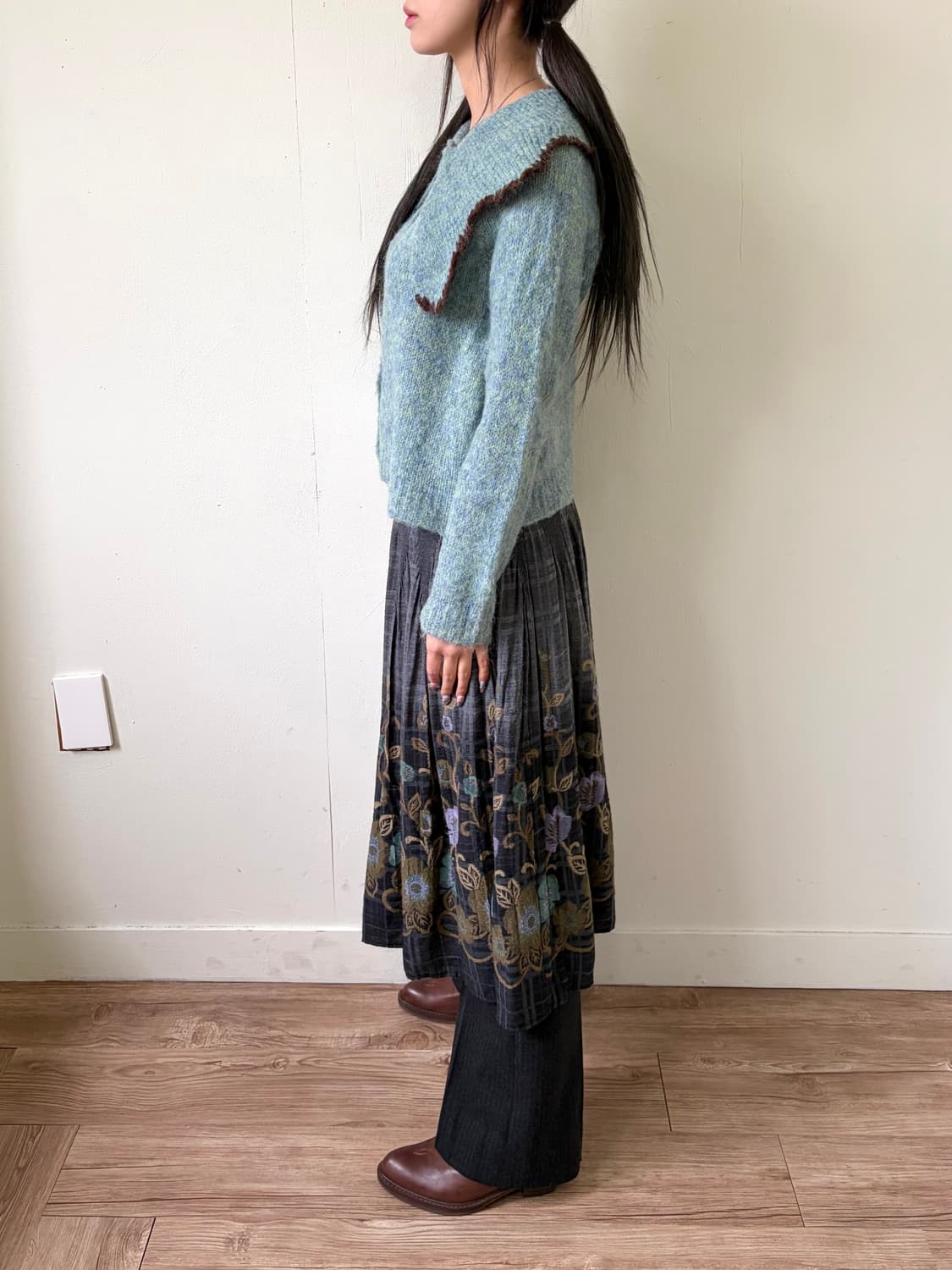 17kg 민트그린 오버 카라 가디건 상품이미지8