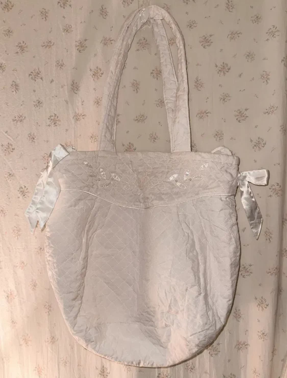 일본 빈티지 프릴 레이스 리본 에코백 가방 모리걸 하구미 상품이미지1