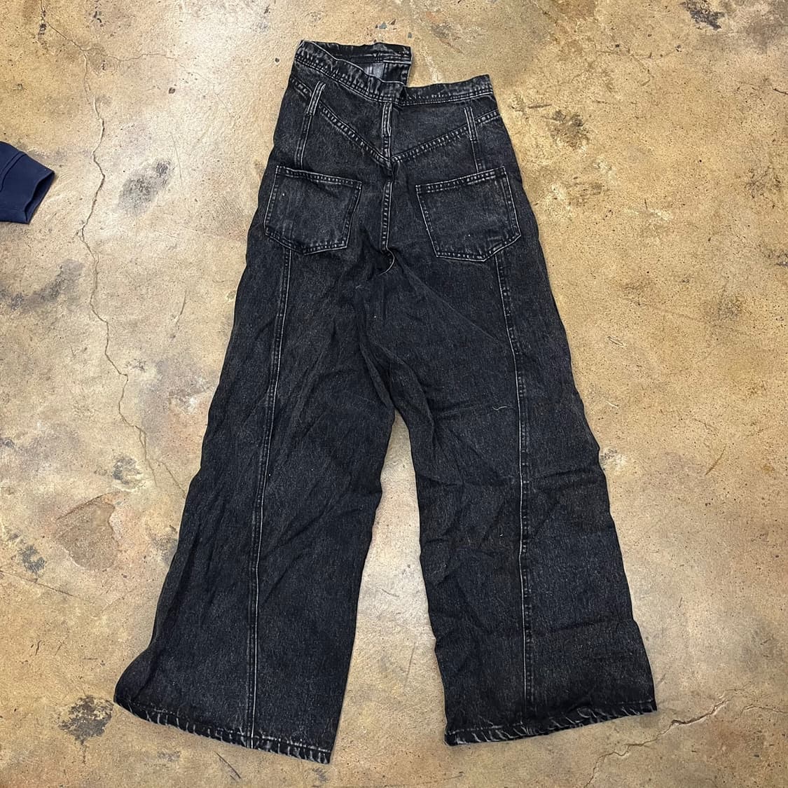 [정품/S] MIXXIN 블랙 워싱 데님 팬츠 와이드핏 b14 상품이미지3