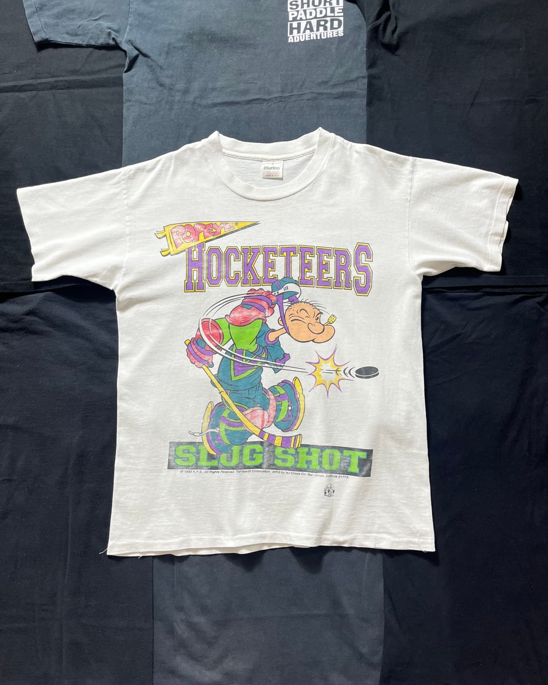 90s USA Murina 빈티지 뽀빠이 하키 싱글스티치 티셔츠 상품이미지1