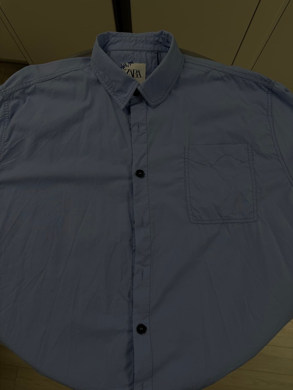 (L) 자라 아더에러 오버사이즈 셔츠 스카이블루 상품이미지6