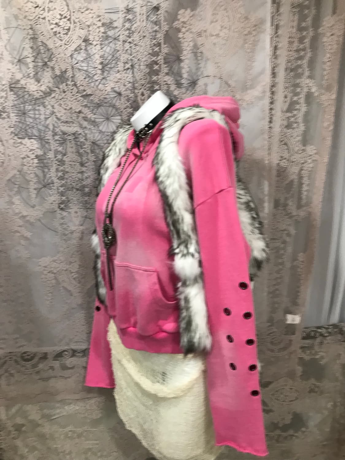 비엑세스 핫핑크 후드티 상품이미지2